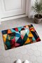 Colorful Geometric Patterned 826 Doormat, 40x60 cm, Non-Slip Sole, Decorative - 2