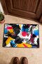 Blue, Yellow, and Pink Pop Art Collage-Patterned Doormat, 40x60 cm, with Non-Slip Sole, Decorative - 4