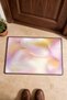 Pastel Pink Holographic Wave-Patterned Doormat, 40x60 cm, with Non-Slip Sole, Decorative - 4