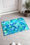 Turquoise Blue Mermaid-Patterned Doormat, 40x60 cm, with Non-Slip Sole, Decorative - 2