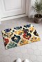 Cream-Colored Damask Leaf-Patterned Doormat, 40x60 cm, with Non-Slip Sole, Decorative - 2