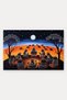 "Orange Night Story" Patterned Doormat, 40x60 cm, Non-Slip Sole, Decorative - 5