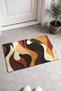 Coffee Orange 70s Retro Patterned Doormat, 40x60 cm, with Non-Slip Sole, Decorative - 2
