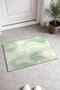 Mint Green Door Mat with Topographic Striped Pattern, 40x60 cm, Non-Slip Sole, Decorative - 2
