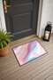 Pink and Blue Pastel Gradient Wave-Patterned Doormat, 40x60 cm, with Non-Slip Sole, Decorative