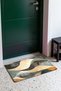 Khaki-Orange Textured Wavy-Patterned Doormat, 40x60 cm, with Non-Slip Sole, Decorative - 3