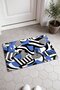 Black, White, and Blue Op Art Patterned Doormat, 40x60 cm, with Non-Slip Sole, Decorative - 2