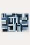 Navy Blue and Gray Labyrinth Block-Patterned Doormat, 40x60 cm, with Non-Slip Sole, Decorative - 5