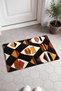 Black and Orange African Eye Motif Doormat, 40x60 cm, with Non-Slip Sole, Decorative - 2