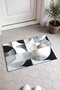 Gray and Black Bauhaus Quarter-Circle Patterned Doormat, 40x60 cm, with Non-Slip Sole, Decorative - 2