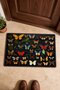572 Orange and Blue Butterfly-Patterned Doormat, 40x60 cm, with Non-Slip Sole, Decorative - 4