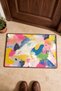 Pink and Yellow Spotted Watercolor Abstract Patterned Doormat, 40x60 cm, with Non-Slip Sole, Decorative - 4
