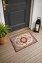 Red and Blue Flower Garden Turkish Rug with Floral Print 785 Doormat, 40x60 cm, with Non-Slip Sole - 3
