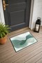 Sage Green Wavy-Patterned Doormat, 40x60 cm, with Non-Slip Sole, Decorative