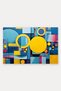 Yellow and Blue Geometric Patterned 010 Doormat, 40x60 cm, Non-Slip Sole, Decorative - 5