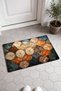 Brown and Blue Geometric Patterned Doormat, 40x60 cm, with Non-Slip Sole, Decorative - 2