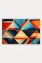 Red and Blue Geometric Patterned 015 Doormat, 40x60 cm, Non-Slip Sole, Decorative - 5