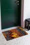 Orange Coffee Snake-Scale Patterned Doormat, 40x60 cm, with Non-Slip Sole, Decorative - 3