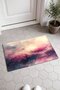 Pink Cream Door Mat with Foggy Landscape Pattern, 40x60 cm, Non-Slip Sole, Decorative - 2