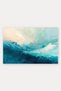 Turquoise Cream Wavy Brush-Patterned Doormat, 40x60 cm, with Non-Slip Sole, Decorative - 5