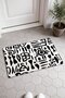 Black and White Door Mat with Hieroglyphic Symbol Pattern, 40x60 cm, Non-Slip Sole, Decorative - 2