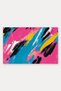 Pink, Blue, and Black Brushstroke-Patterned Doormat, 40x60 cm, with Non-Slip Sole, Decorative - 5