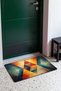 Orange and Blue Geometric Patterned 967 Doormat, 40x60 cm, Non-Slip Sole, Decorative - 3