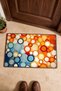 978 Door Mat with Orange and Blue Circle Pattern, 40x60 cm, Non-Slip Sole, Decorative - 4