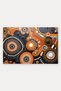 954 Door Mat with Orange and Black Circle Pattern, 40x60 cm, Non-Slip Sole, Decorative - 5