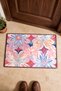Powder Pink Kaleidoscope Floral Print Doormat, 40x60 cm, Non-Slip Sole, Decorative - 4