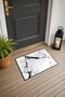 White and Black Cracked Marble Patterned Doormat, 40x60 cm, with Non-Slip Sole, Decorative