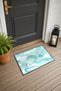Mint White Soft Water Wave Pattern Doormat, 40x60 cm, Non-Slip Sole, Decorative