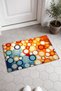 978 Door Mat with Orange and Blue Circle Pattern, 40x60 cm, Non-Slip Sole, Decorative - 2