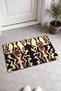 Cream-Burgundy Ethnic Patterned Door Mat, 40x60 cm, with Non-Slip Sole, Decorative - 2