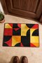 Red and Yellow Bauhaus Geometric Patterned Doormat, 40x60 cm, with Non-Slip Sole, Decorative - 4