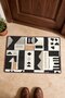 Black, White, and Beige African Mudcloth-Patterned Doormat, 40x60 cm, with Non-Slip Sole, Decorative - 4