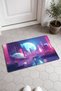 Pink and Blue Geometric Patterned 844 Doormat, 40x60 cm, Non-Slip Sole, Decorative - 2
