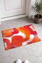 Orange and Red Retro Patterned Fluid-Shaped Doormat, 40x60 cm, with Non-Slip Sole, Decorative - 2