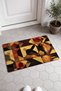 Brown and Orange Kaleidoscope Cube-Patterned Doormat, 40x60 cm, with Non-Slip Sole, Decorative - 2