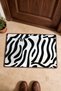 Black and White Zebra Collage-Patterned Doormat, 40x60 cm, with Non-Slip Sole, Decorative - 4