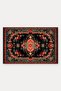 Black Salmon Rose Medallion Turkish Rug-Patterned Doormat, 40x60 cm, with Non-Slip Sole - 5