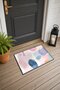 Pink and Blue Pastel-Colored Door Mat with Minimal Patterned Design, 40x60 cm, Non-Slip Sole, Decorative