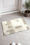 Cream Beige Minimal Patterned Woven Doormat, 40x60 cm, with Non-Slip Sole, Decorative - 2