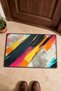 Black and Pink Diagonal Brushstroke Patterned Doormat, 40x60 cm, with Non-Slip Sole, Decorative - 4