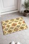 Cream Beige Vintage Medallion-Patterned Doormat, 40x60 cm, with Non-Slip Sole, Decorative - 2