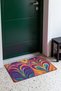 Purple and Orange Ebru Droplet-Patterned Doormat, 40x60 cm, with Non-Slip Sole, Decorative - 3