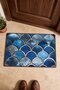 Blue and Silver Fish Scale Pattern Doormat, 40x60 cm, with Non-Slip Sole, Decorative - 4