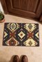 Black Coffee Cream Kilim Rug-Patterned Doormat, 40x60 cm, with Non-Slip Sole, Decorative - 4