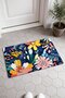 Navy Blue Tropical Print Doormat, 40x60 cm, with Non-Slip Sole, Decorative - 2