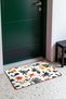 Cream-Colored Mini Folk-Patterned Doormat, 40x60 cm, with Non-Slip Sole, Decorative - 3